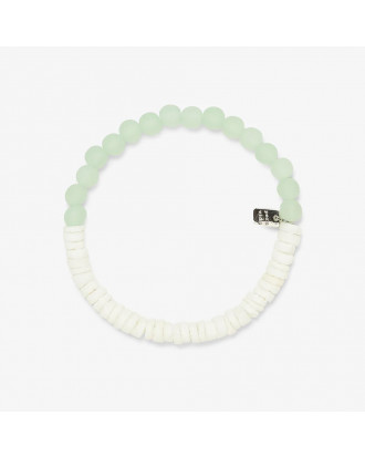 Braccialetto Pura Vida Puka Shell & Frosted Bead Stretch