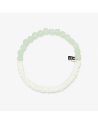 Braccialetto Pura Vida Puka Shell & Frosted Bead Stretch