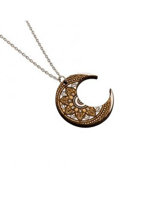 Collana in legno Luna Mandala